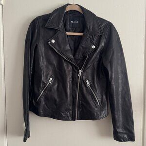 Madewell Washed Leather Motorcycle Jacket SZ M